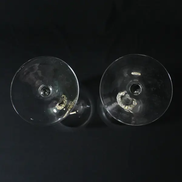 Set of 2 Rhinestone Stem Wine Glasses 10"