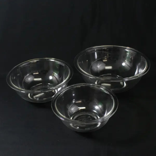  3 Piece Pyrex Clear Glass Nesting Mixing Bowl Set  322 323 325