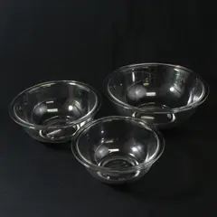  3 Piece Pyrex Clear Glass Nesting Mixing Bowl Set  322 323 325