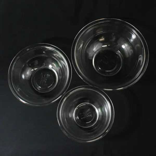  3 Piece Pyrex Clear Glass Nesting Mixing Bowl Set  322 323 325
