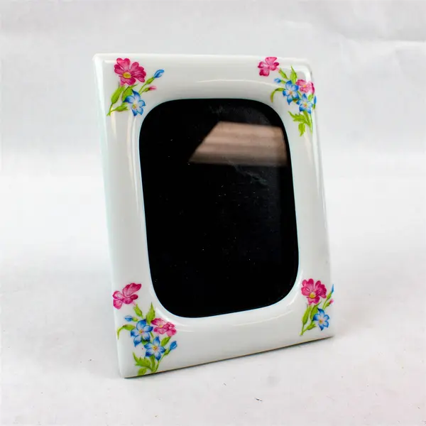 Vintage 1970s Ceramic Floral Picture Frame Fits 3.7 x 5 in Photos