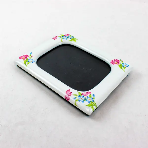 Vintage 1970s Ceramic Floral Picture Frame Fits 3.7 x 5 in Photos