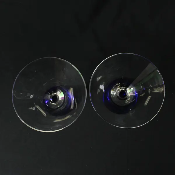 Set Of 2 Cobalt Blue Base Martini Glasses 5.75"