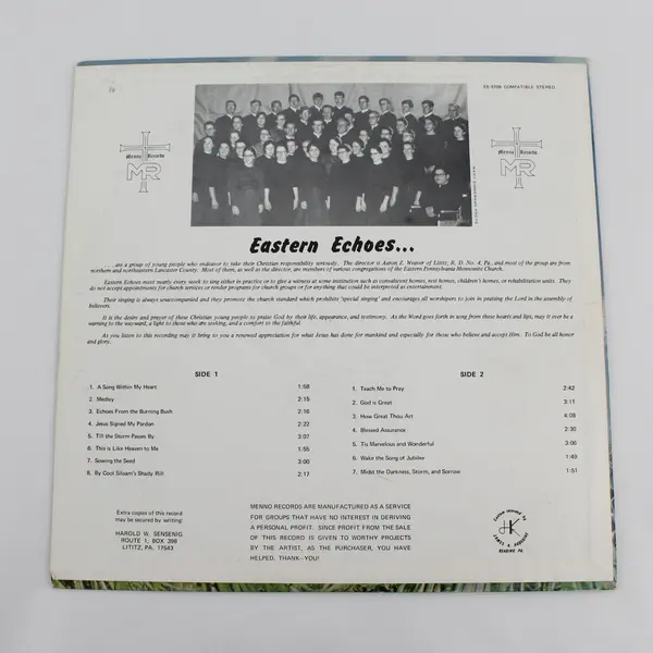 The Eastern Echoes Chorus "A Song Within My Heart" 12" Vinyl Record