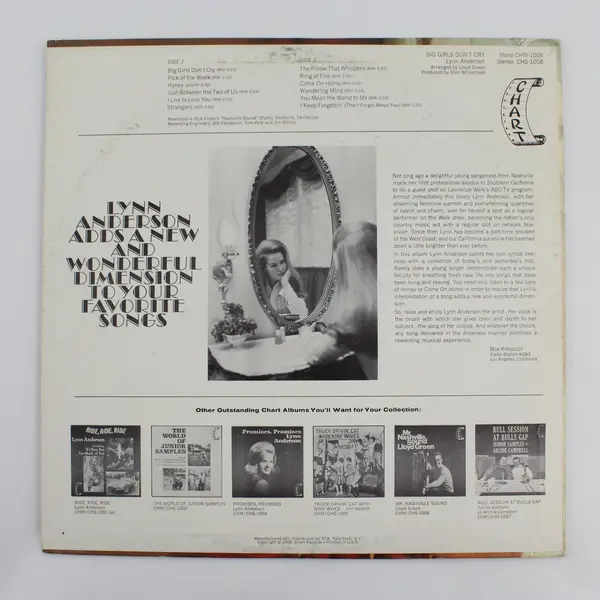 Lynn Anderson Big Girls Don't Cry LP Chart Records CHS-1008