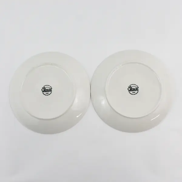 Set of 2 Everyday Gibson Triple Blue Stripe Salad Plates 7"