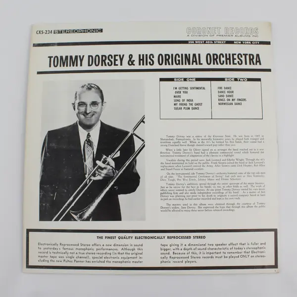 Tommy Dorsey And His Original Orchestra 12" Vinyl Record