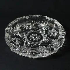 Vintage Anchor Hocking Prescut Clear Large Ashtray 7.75 in 