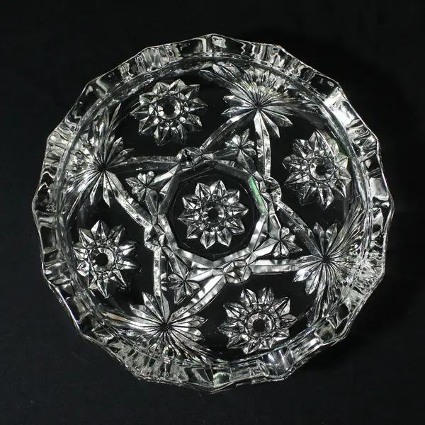 Vintage Anchor Hocking Prescut Clear Large Ashtray 7.75 in 
