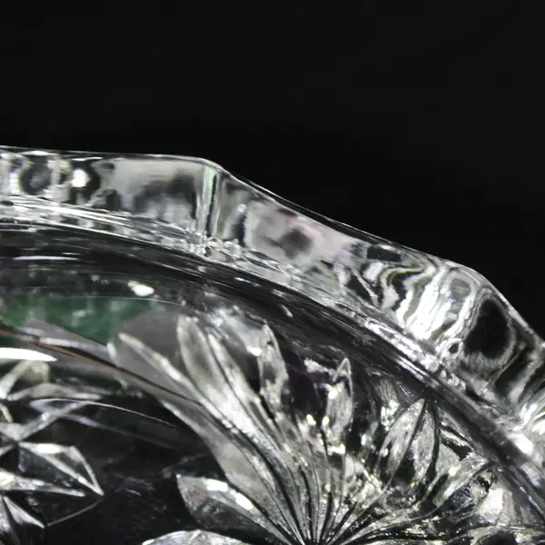 Vintage Anchor Hocking Prescut Clear Large Ashtray 7.75 in 