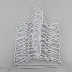 Lot of 14 White Plastic Children's Clothes Hangers Closet Organization