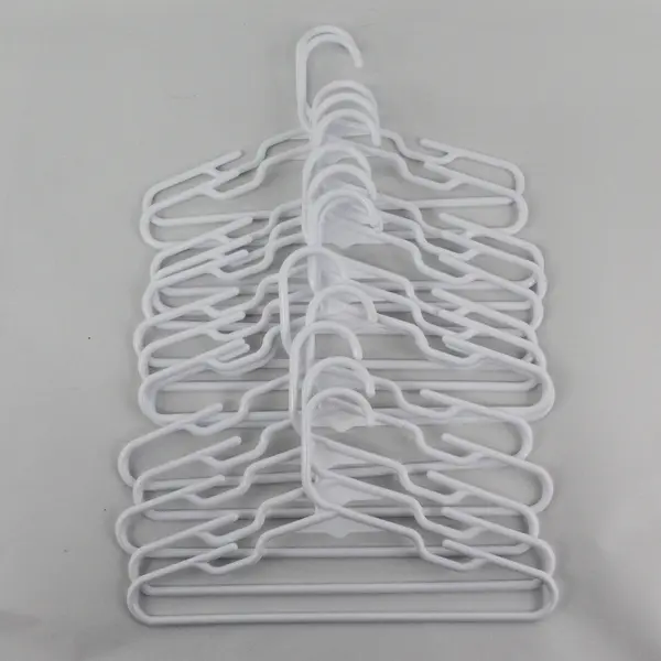 Lot of 14 White Plastic Children's Clothes Hangers Closet Organization