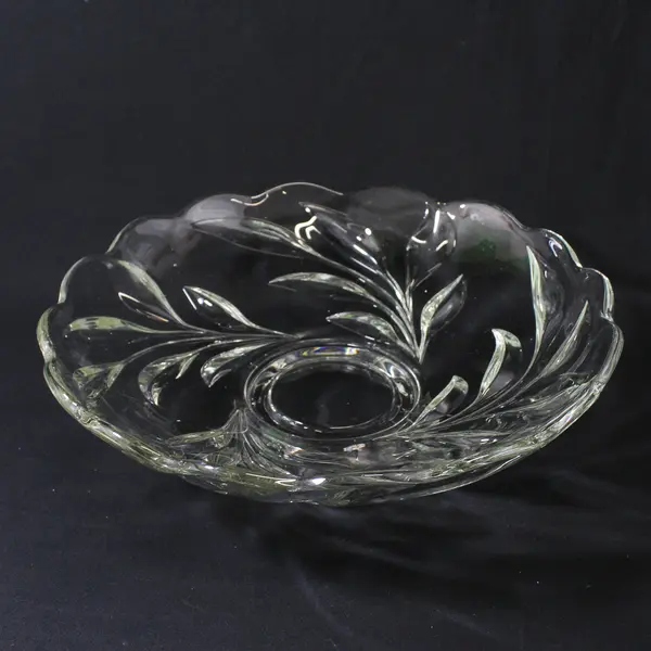 Vintage Indiana Glass Willow Clear 12" Centerpiece Serving Bowl 