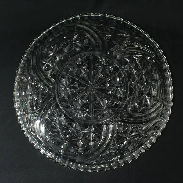 Vintage Anchor Hocking Stars and Bars 13" Torte Cake Plate 