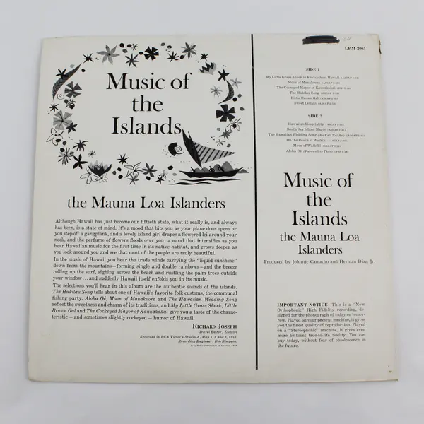 Mauna Loa Islanders Music Of The Islands 12" Vinyl Record