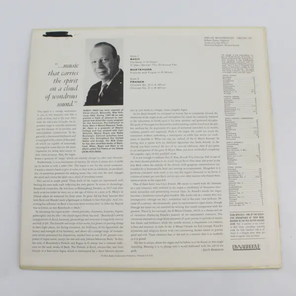Robert Owen Organ Masterpieces 12" Vinyl Record RCA Victor CM-310