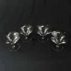 Set of 4 Platinum Rim Champagne Or Sherbet Glasses 4.75" Diameter 3.5" Height
