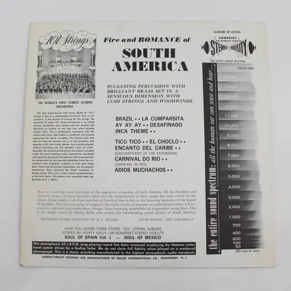 Fire And Romance Of South America 101 Strings 12" Vinyl Record