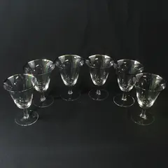 Set of 6 Crystal Platinum Rim Wine Glasses 5.25"