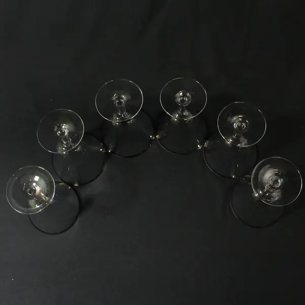Set of 6 Crystal Platinum Rim Wine Glasses 5.25"