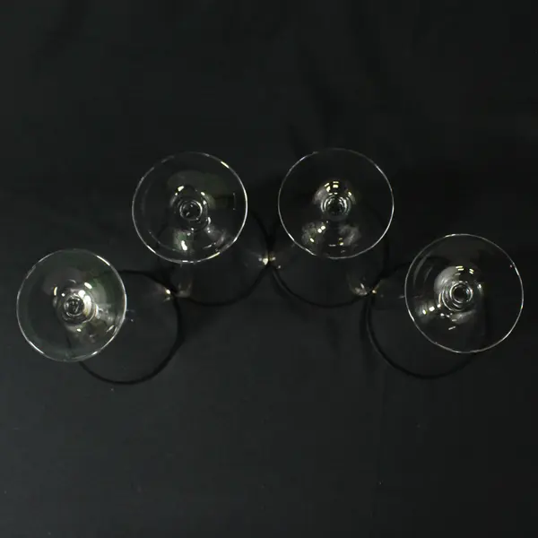 Set of 4 Crystal Platinum Rim Wine Glasses 5.25"