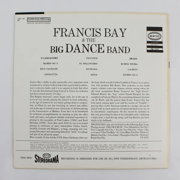 Francis Bay & The Big Dance Band, Viva 12" Vinyl Record