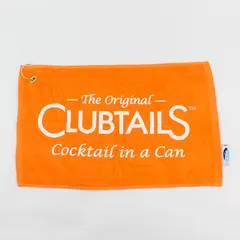 Clubtails The Original Cocktail in a Can Orange Cotton Golf Towel w/ Hook