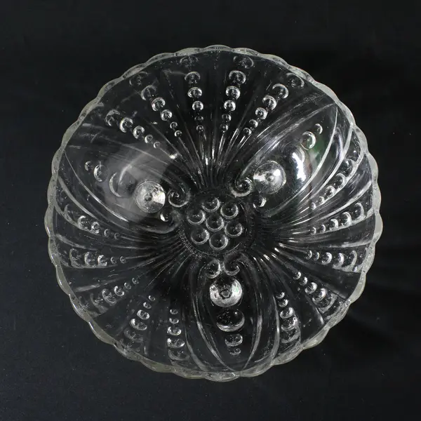 Vtg Anchor Hocking Burple Inspiration  3-Toe Footed Clear Glass Salad Bowl 8.5"