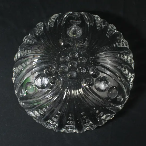 Vtg Anchor Hocking Burple Inspiration  3-Toe Footed Clear Glass Salad Bowl 8.5"