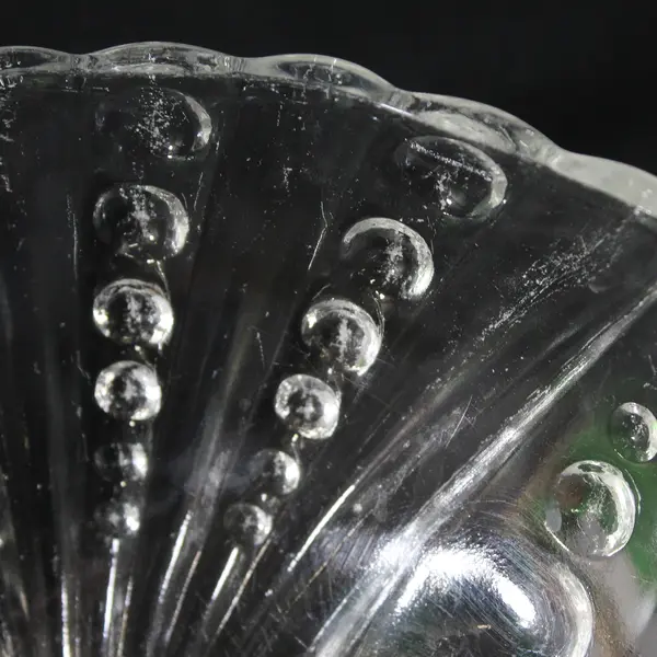 Vtg Anchor Hocking Burple Inspiration  3-Toe Footed Clear Glass Salad Bowl 8.5"