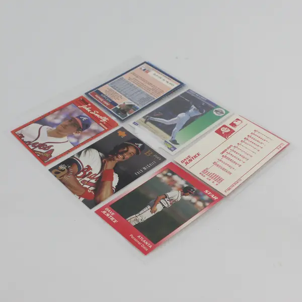 Lot of 6 Mixed Baseball Trading Cards Braves Padres Smoltz McGriff Justice