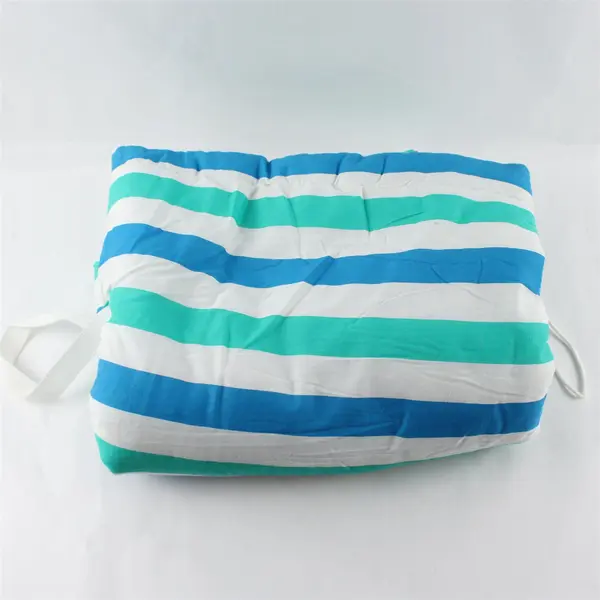Vintage Coleman Green Blue and White Striped Convertible Beach Bag Blanket