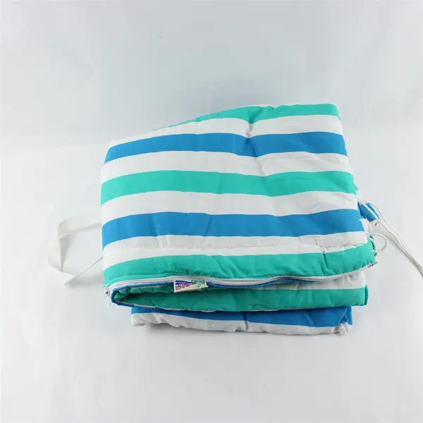 Vintage Coleman Green Blue and White Striped Convertible Beach Bag Blanket