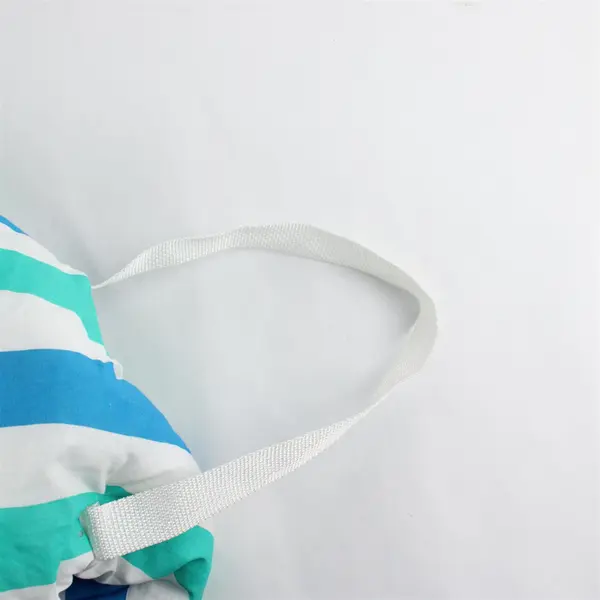 Vintage Coleman Green Blue and White Striped Convertible Beach Bag Blanket