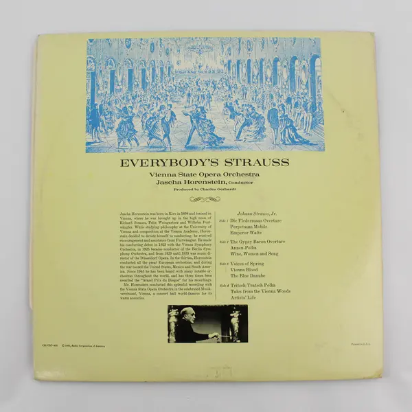 Strauss Everybody's Strauss Vienna State Opera Orch Horenstein 2x12" Vinyl