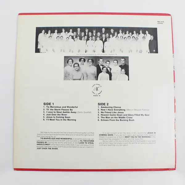 Manheim Area Chorus Favorites 12" Vinyl Record