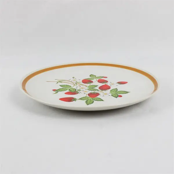 Vintage Strawberries 'n Cream Stoneware Dinner Plates Set of 5 9.5in