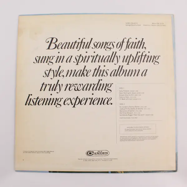  George Beverly Shea  Ivory Palaces 12" Vinyl Record