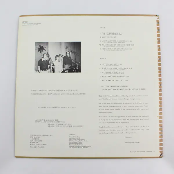 The Hopewell Singers Songs to Warm the Heart 12" Vinyl Record