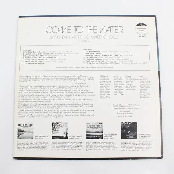 Mountain Anthems - Come To The Water 12" Vinyl Record