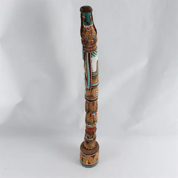 Vintage Native American Hand Carved Wood Sculpture Long Hair JB 2002