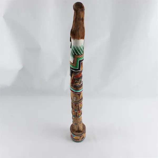 Vintage Native American Hand Carved Wood Sculpture Long Hair JB 2002
