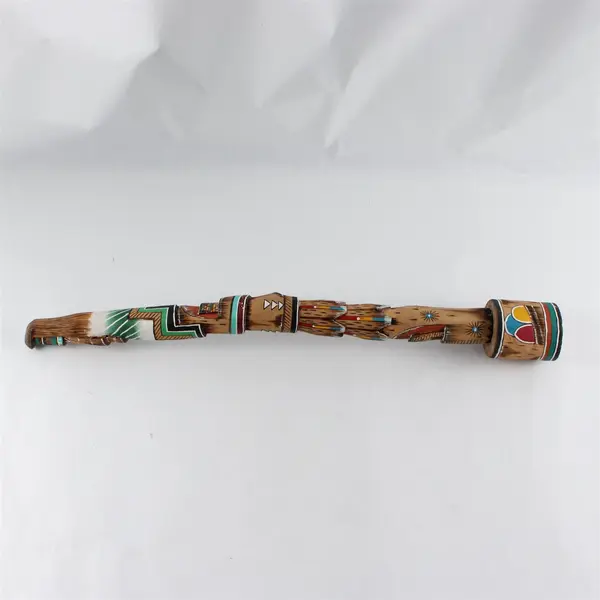 Vintage Native American Hand Carved Wood Sculpture Long Hair JB 2002