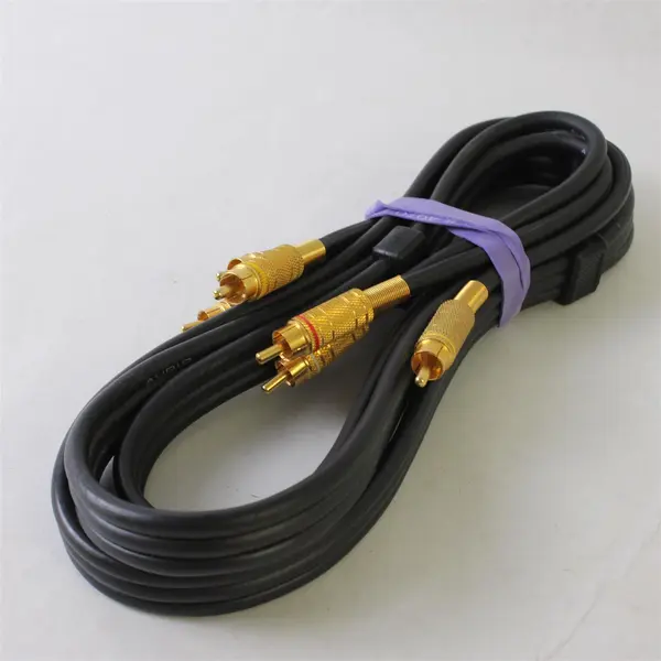 RCA 3-RCA AV Cable Gold-Plated Black 5 Ft Used Untested