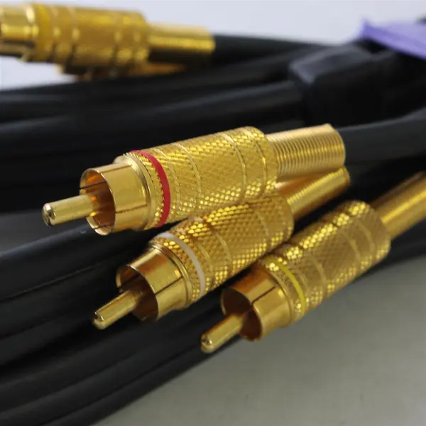 RCA 3-RCA AV Cable Gold-Plated Black 5 Ft Used Untested