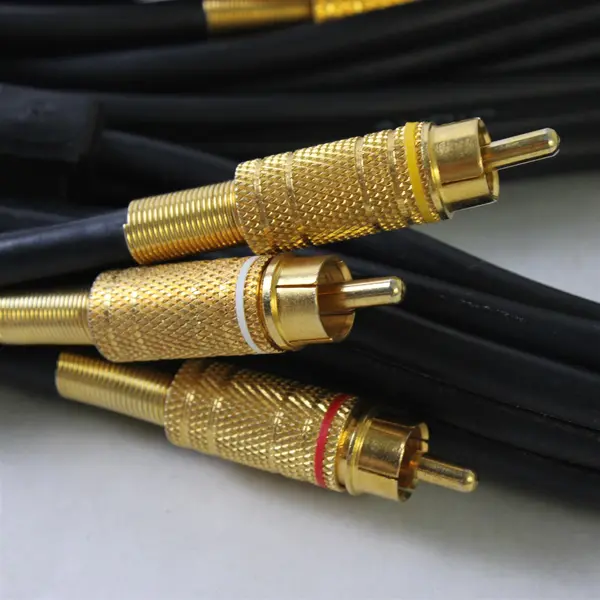 RCA 3-RCA AV Cable Gold-Plated Black 5 Ft Used Untested