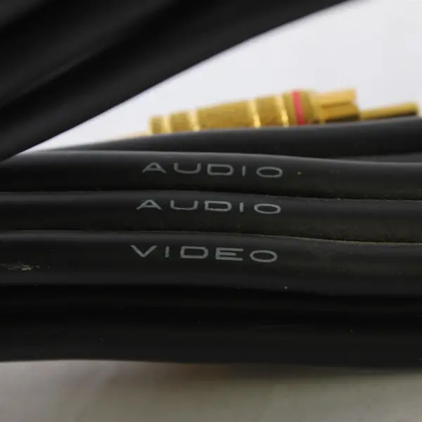 RCA 3-RCA AV Cable Gold-Plated Black 5 Ft Used Untested