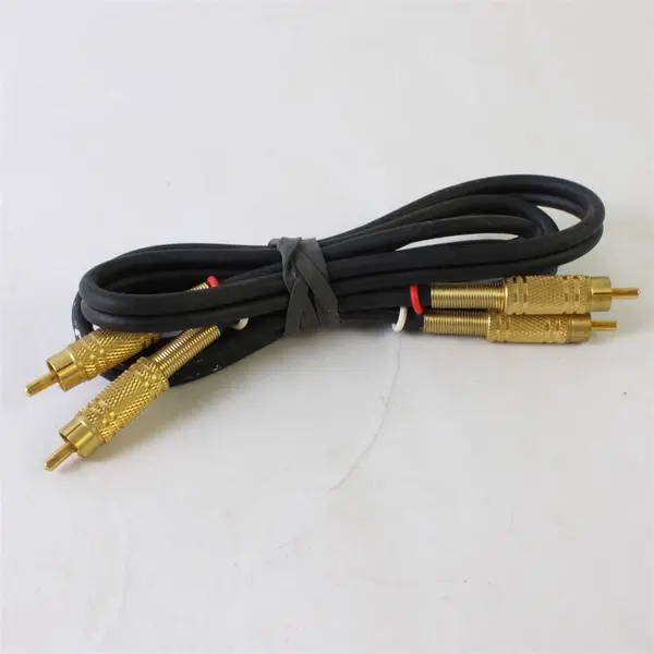 Black RCA Stereo Audio Cable Gold-Plated Connectors 3Ft Used Untested