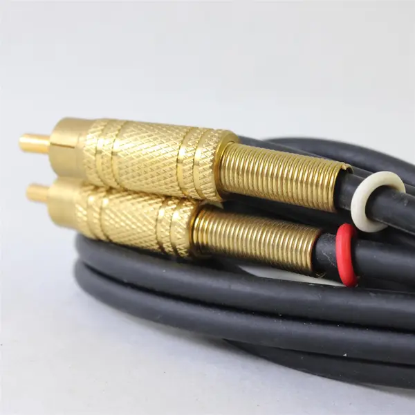 Black RCA Stereo Audio Cable Gold-Plated Connectors 3Ft Used Untested