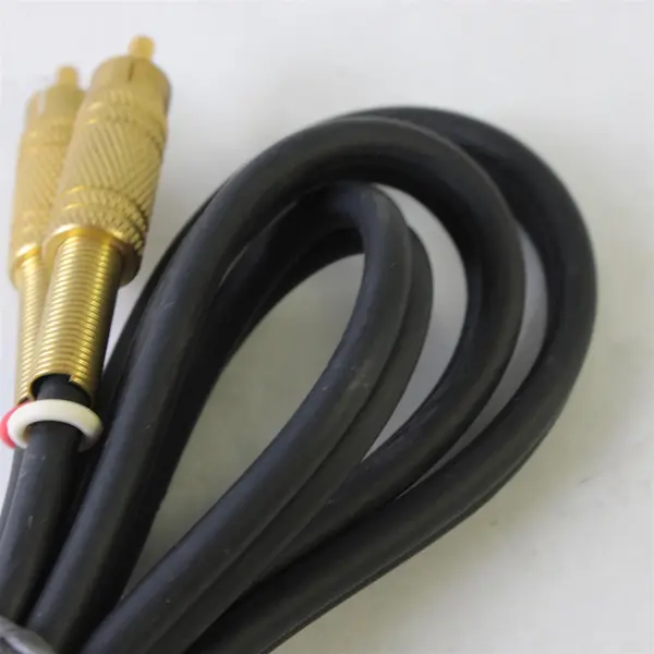Black RCA Stereo Audio Cable Gold-Plated Connectors 3Ft Used Untested
